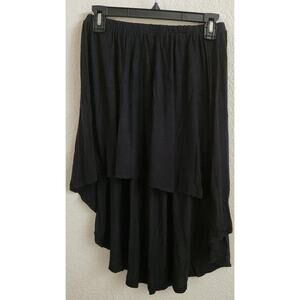 Iris Los Angeles Black Ruffled Hi Low Mini Skirt Medium Lightweight Flowy
